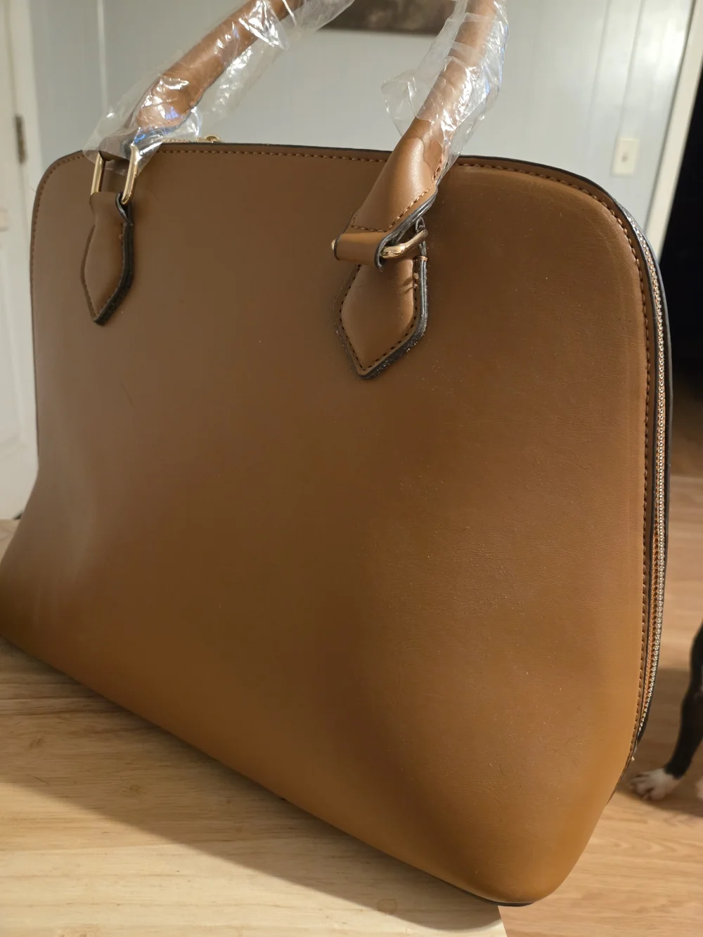 Ellen Tracy Cognac Tan Satchel Handbag